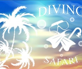 Summer holiday diving vector background 02