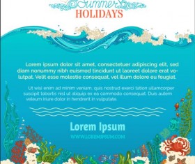 Summer holiday with sea background vectors 01