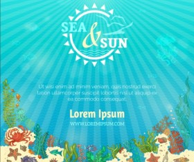 Summer holiday with sea background vectors 02