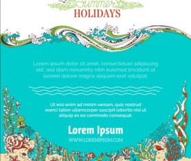 Summer holiday with sea background vectors 04