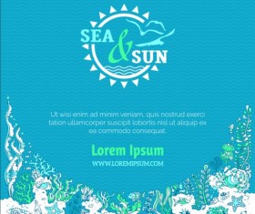 Summer holiday with sea background vectors 05