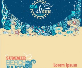 Summer holiday with sea background vectors 07