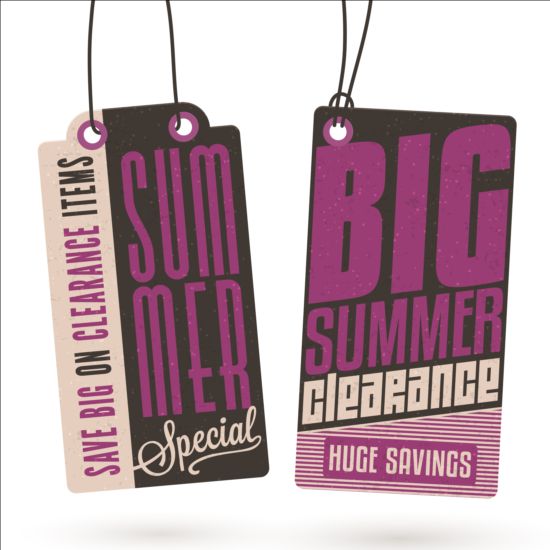 Summer sale label set vectors 12