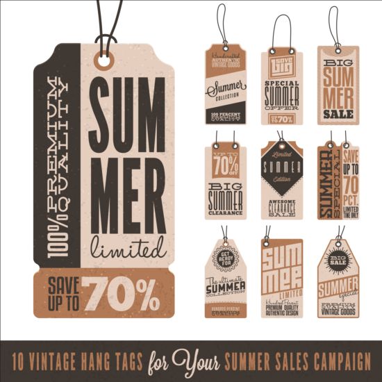 Summer sale label set vectors 13