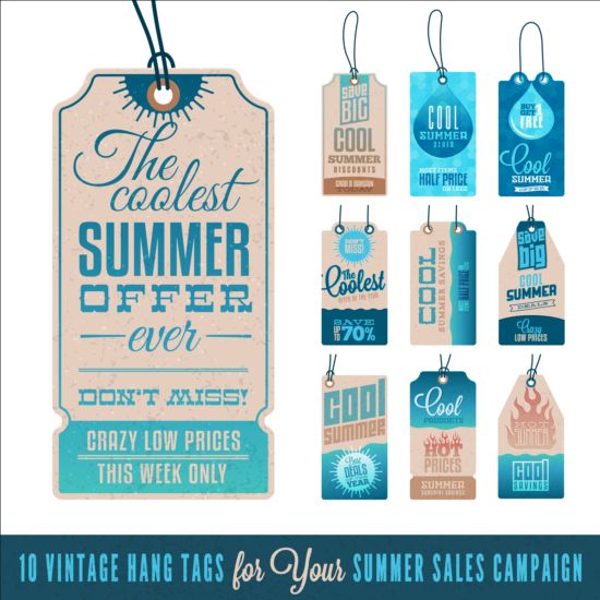 Summer sale label set vectors 14