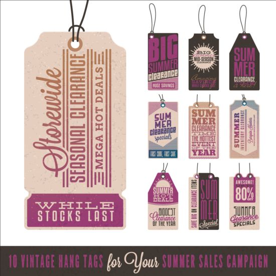 Summer sale label set vectors 15