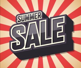 Summer sale text with cartoon background vector