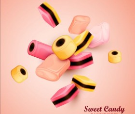 Sweet candy art background vector 02