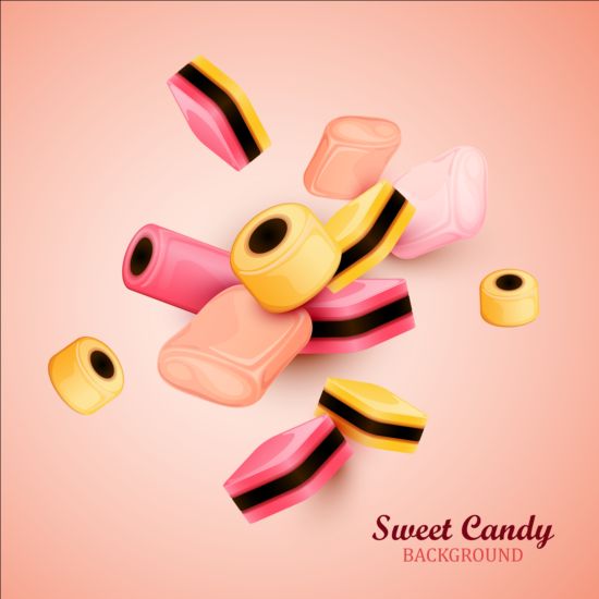 Sweet candy art background vector 02