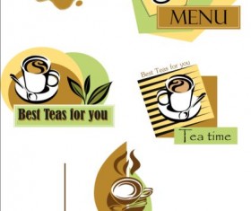 Tea menu logos design vector