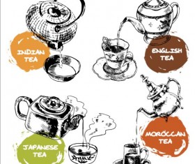 Teapot hand drawn vector material