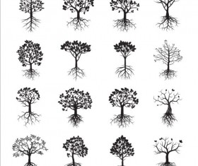 Tree with tree root icons