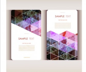 Triangle with grunge styles business card vector 04