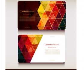 Triangle with grunge styles business card vector 07