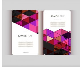 Triangle with grunge styles business card vector 08