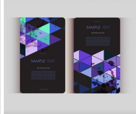 Triangle with grunge styles business card vector 09