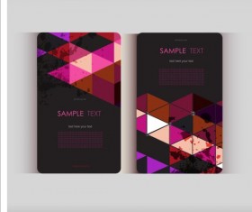 Triangle with grunge styles business card vector 10