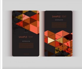 Triangle with grunge styles business card vector 11