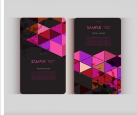 Triangle with grunge styles business card vector 12