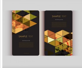 Triangle with grunge styles business card vector 13