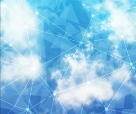 Triangles tech background and cloud vector 03
