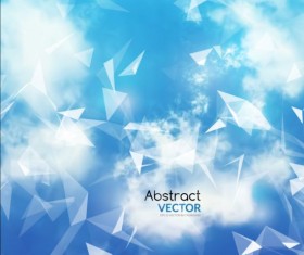 Triangles tech background and cloud vector 04