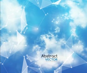 Triangles tech background and cloud vector 05