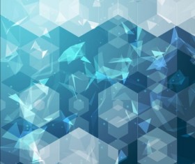 Triangles with hexagon background vector