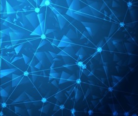 Triangles with modern tech background vector 01