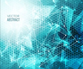 Triangles with modern tech background vector 03