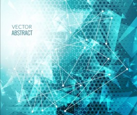 Triangles with modern tech background vector 04