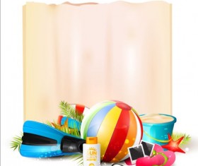 Tropical paradise summer holiday and paper background vector 03