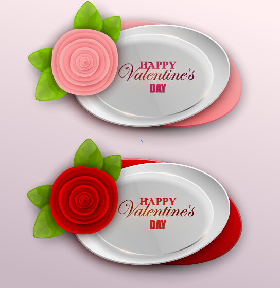 Valentines banner with cute flower vector