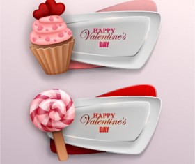 Valentines banner with sweet candy vector 01