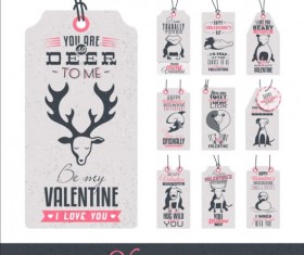 Valentines gift tags vintage vector