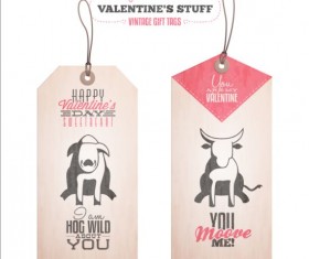 Valentines tags vintage vectors