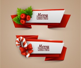 Vector christmas banners illustration set 01