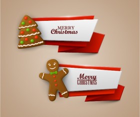 Vector christmas banners illustration set 02