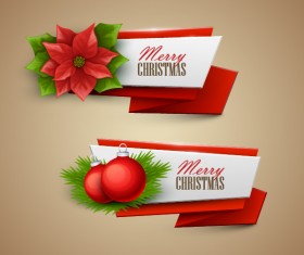 Vector christmas banners illustration set 03