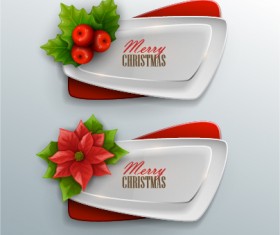 Vector christmas banners illustration set 04