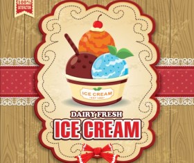 Vintage Ice cream poster design vector