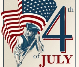 Vintage Independence day vector background 01