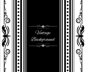 Vintage background with black floral vector 04