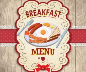 Vintage breakfast poster design vector