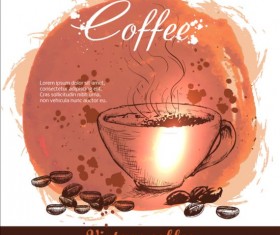 Vintage coffee poster heand drawn vector 02