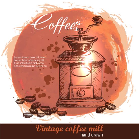 Vintage coffee poster heand drawn vector 03