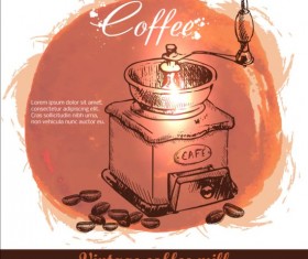 Vintage coffee poster heand drawn vector 04