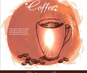 Vintage coffee poster heand drawn vector 05