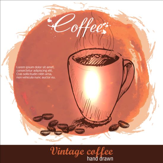 Vintage coffee poster heand drawn vector 05