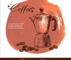 Vintage coffee poster heand drawn vector 06